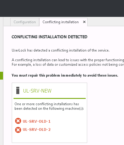 Conflicting installation detected