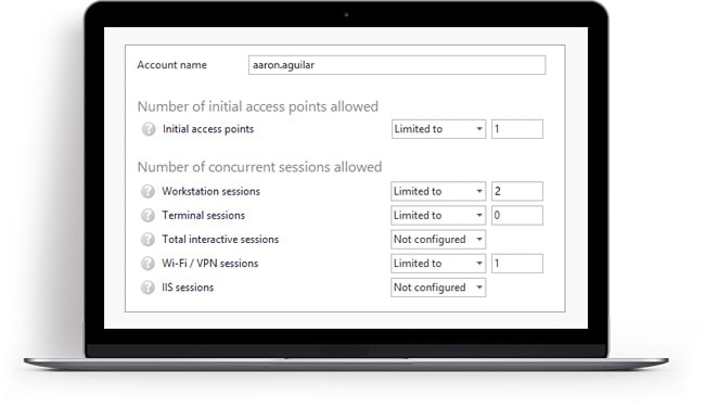 Access points and concurrent sessions allowed