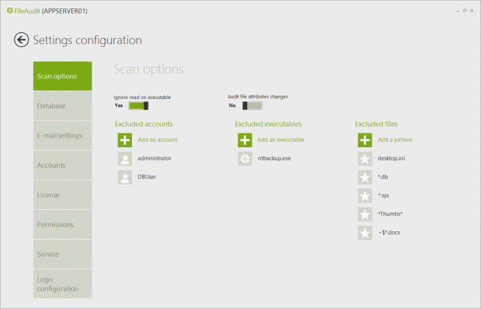 Exclude common unwanted file events