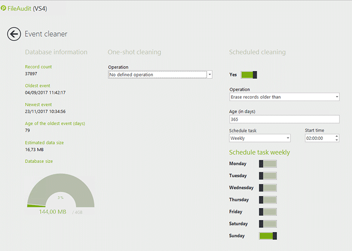 Configure a database that is adapted to your environment