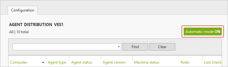Agent distribution - Automatic mode