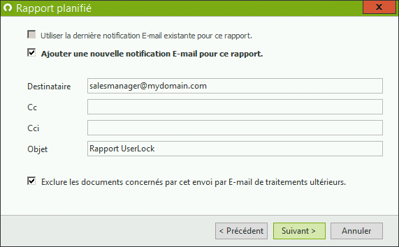 Rapport planifié