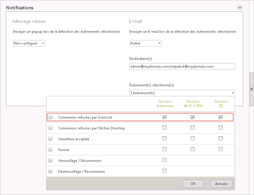 Connexions refusées par UserLock