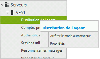 Distribution de l'agent