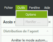 Outils Options