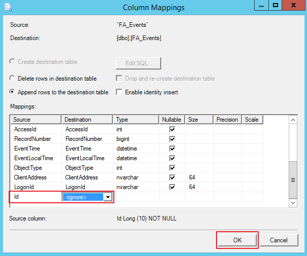 Column Mappings