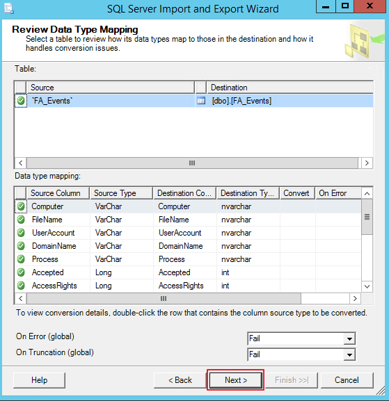 Review Data Type Mapping