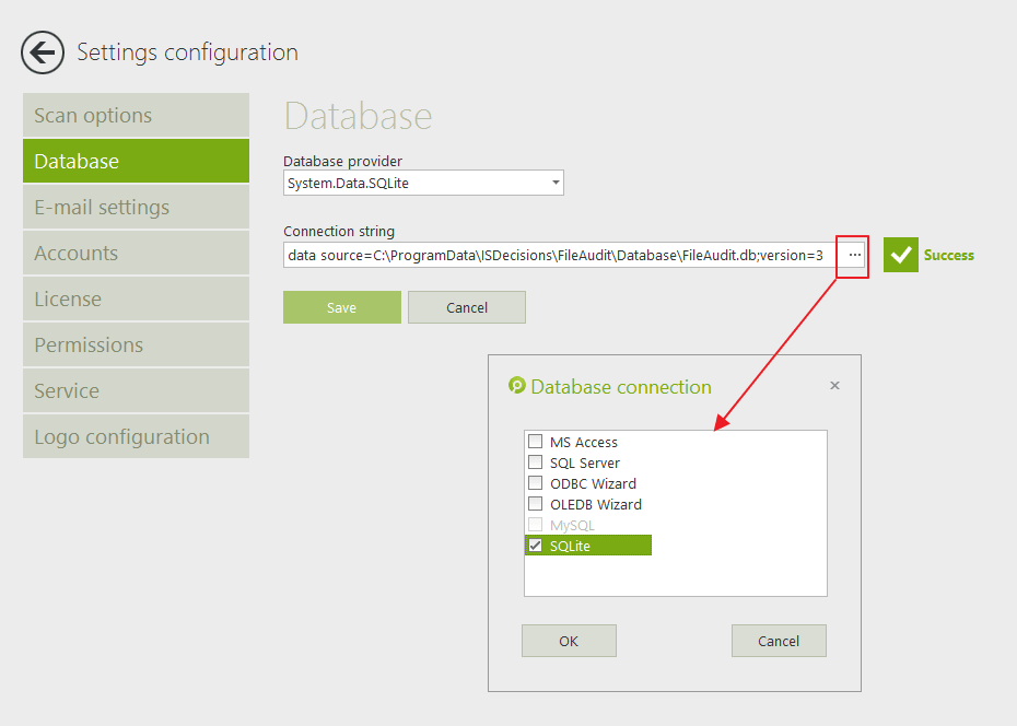 SQLite as default Database