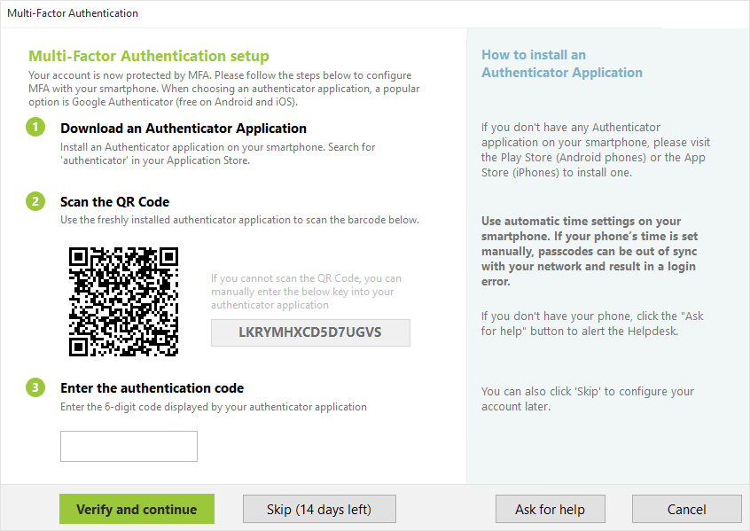 Multi-factor authentication