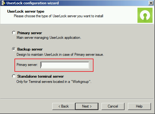 UserLock Configuration wizard