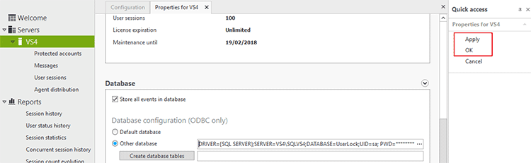 Validate changes in server properties