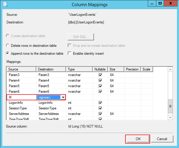 Column Mappings