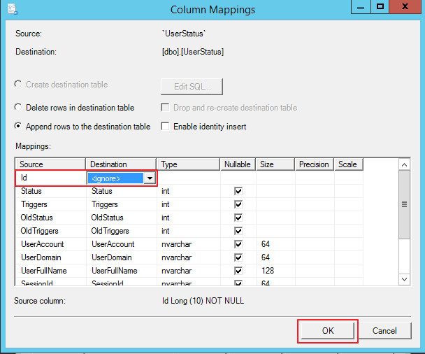 Column Mappings