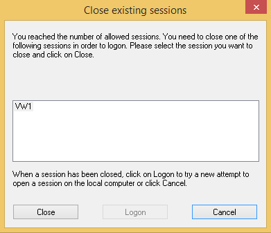 Close existing sessions