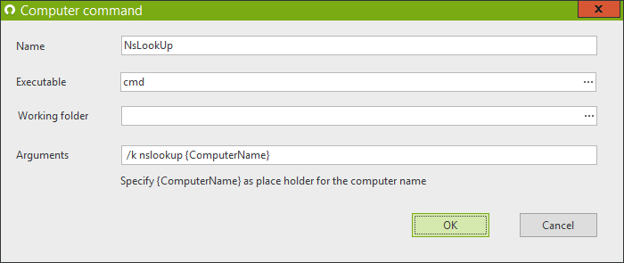 For example, the NsLookup command