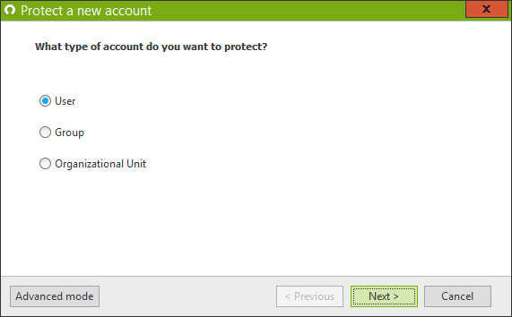 Select “User”