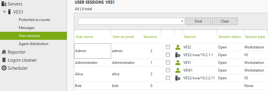 outlook web access activesync sessions