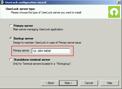 UserLock Configuration wizard