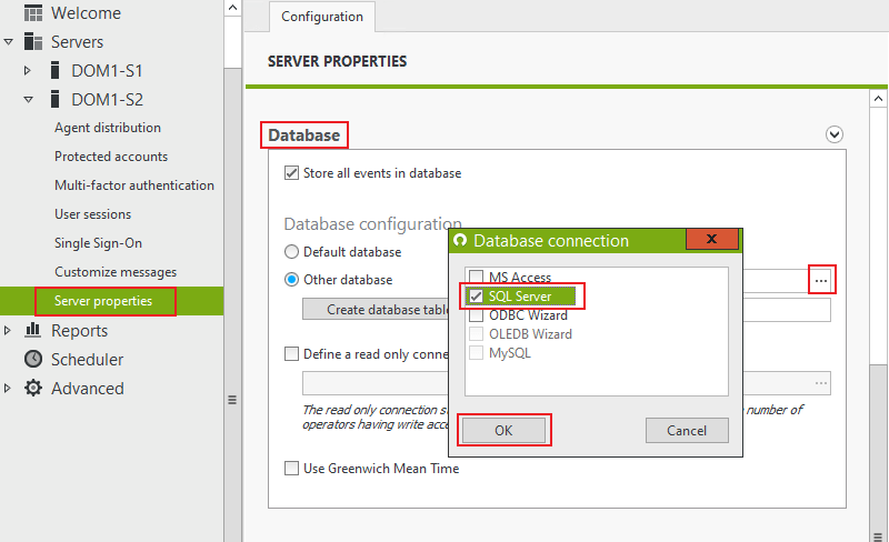 Database connection