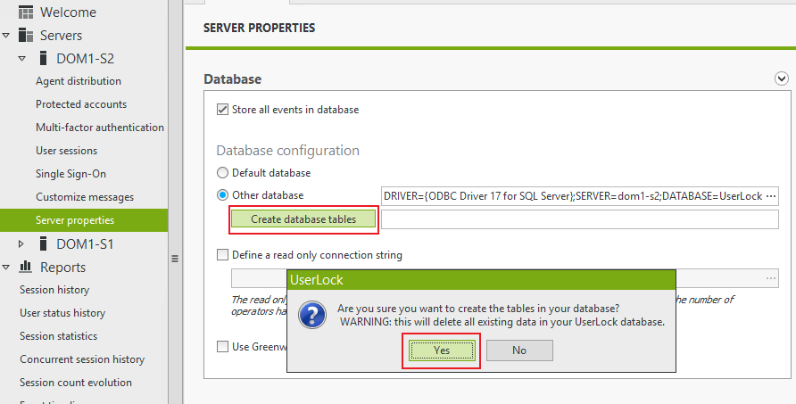 Create Databse Tables