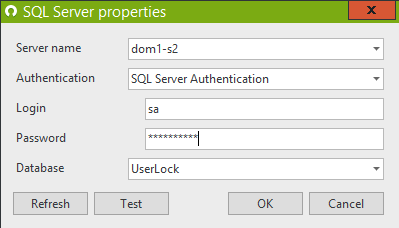 Press test to check the connection and validate by OK