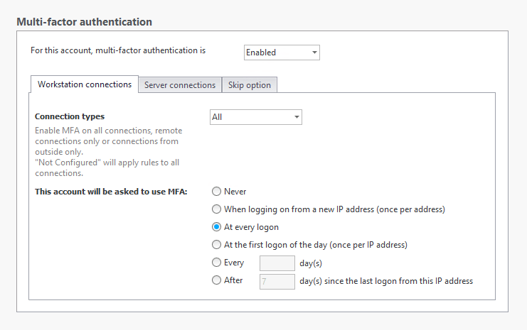 MFA - Workstation Restrictions