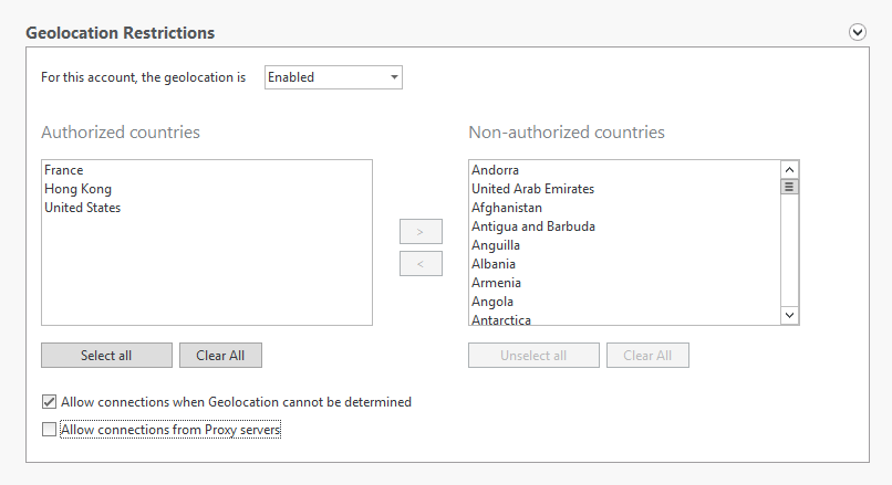 Geolocation Restrictions