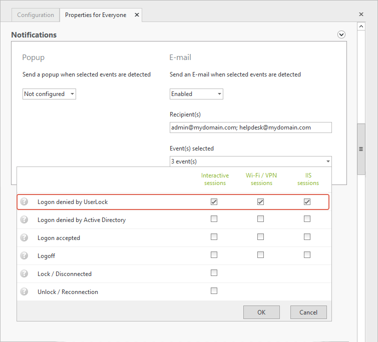 Logon denied by UserLock