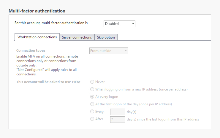 MFA not configured