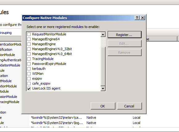 configure native modules selected applications