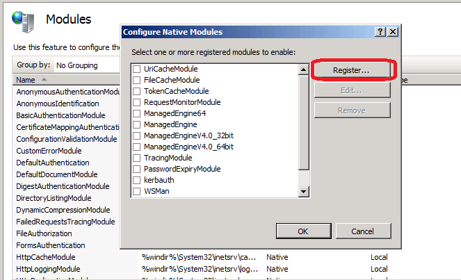 configure native modules register