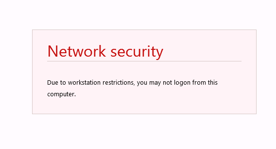 deny logon workstation restriction message with UserLock