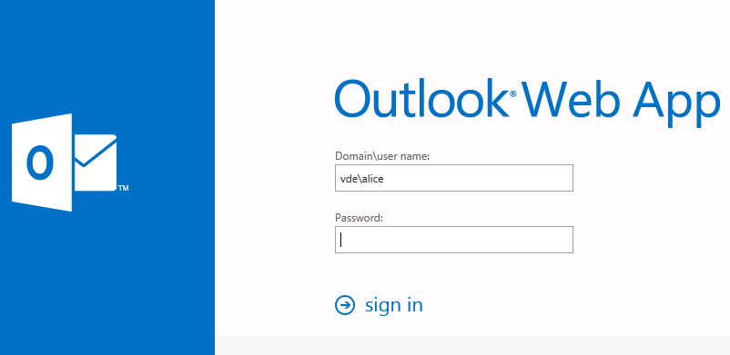 outlook web access logon page