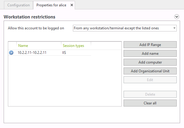 restrict logon by IP address for IIS Sessions with UserLock 