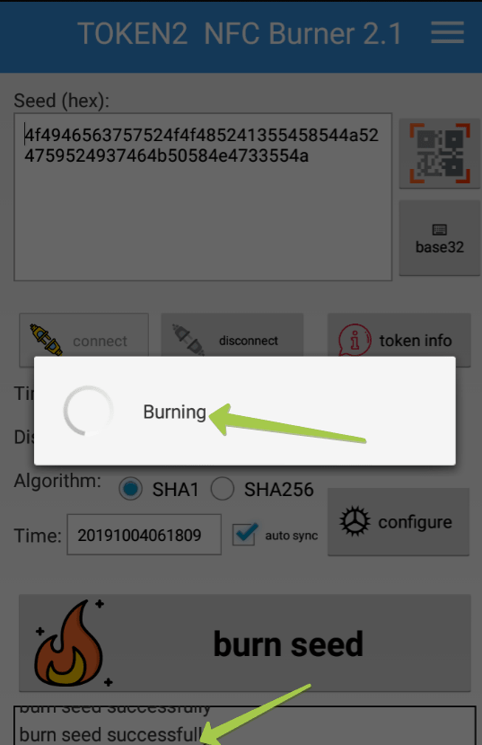 Burn seed successful