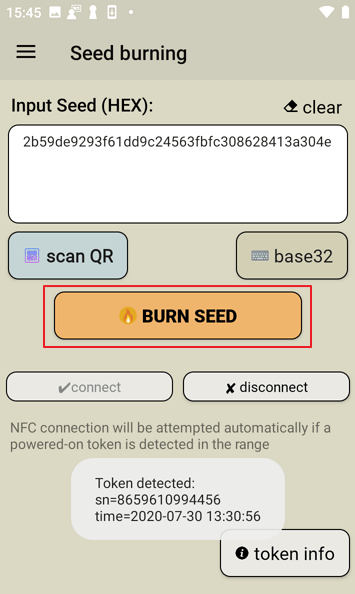Burn seed successful