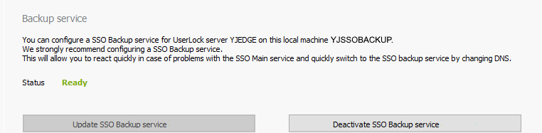 UserLock SSO backup server